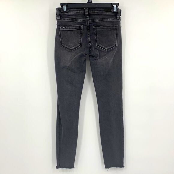BlankNYC Skinny Black Raw Hem Jeans‎ Sz 24 - Picture 1 of 6